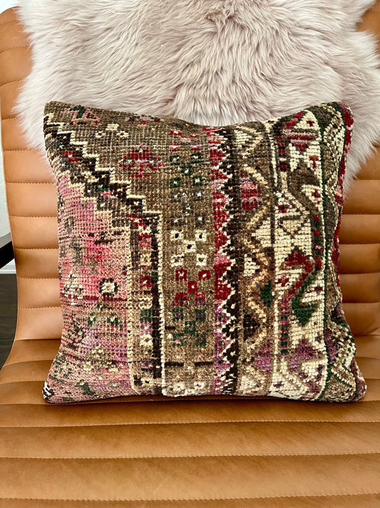 Vintage Rug Pillow Cover #4 - 16"x16"